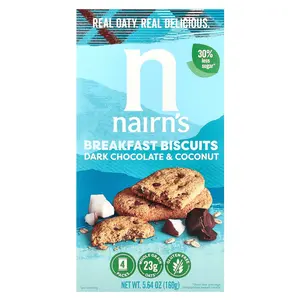 Nairn's Breakfast Biscuits, Dark Chocolate & Coconut, 4 Packs, 5.64 oz (160 g)