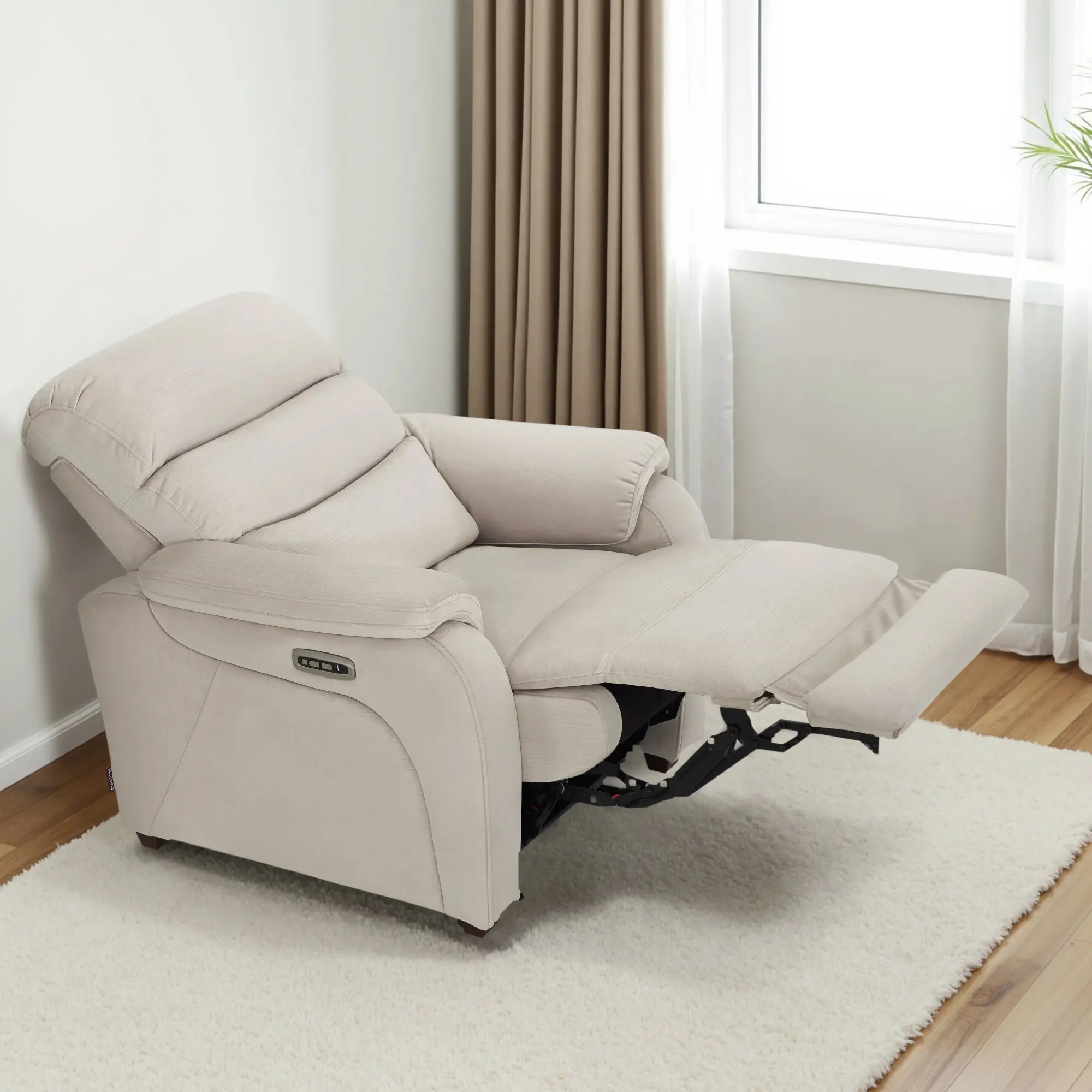 MCombo Zero Wall-Hugger Power Recliner Chair, Small Spaces and RV, Fabric Ergonomic Lounge  ST257
