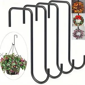 Heavy-Duty Stainless Steel Fence Hooks, Easy Install Over-Door Plant Hangers for Indoor/Outdoor Use - Perfect for Hanging Plants, Bird Feeders, and Lanterns, Garden Accessories