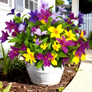 4 Large Bundles Realistic Fake Azalea Artificial Flowers for Outdoors Fake Plants UV Resistant Spring Summer Decor,Artificial Faux Plants Outdoor Flowers No Fade for Porch Garden Window Box