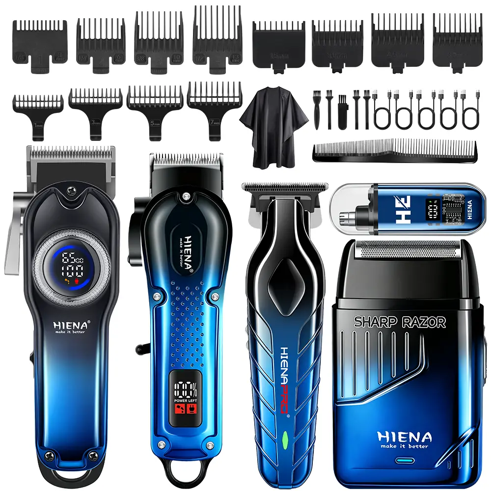 All-in-one care! 5-piece men's electric hair clipper set, nose hair trimmer, shaving kit—wireless USB rechargeable professional hair cutting set with lithium battery—his ideal gift, perfect choice for Christmas and Valentine's Day