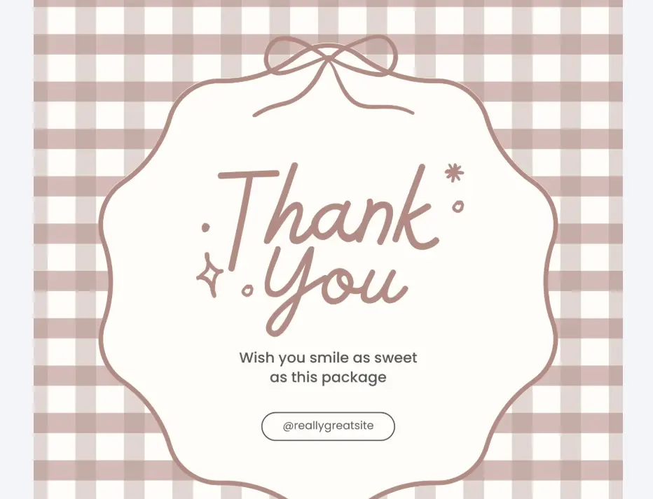and White Playful Geometric Thank You Circle Sticker