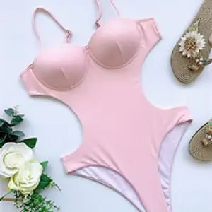 Bikini Top Padded Removeable Straps With Metal Decor Two-Piece Bikini