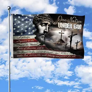 One Nation Under God Flag,  Flags For Outside, Double Sided   Flag, 2 Brass Grommets 1 (36x60)