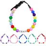 Custom Beaded Name Collar for Dogs and Cats - Small, Medium and Large Pets-Adjustable Handmade in the USA with Colorful Beads-Personalized Colors
