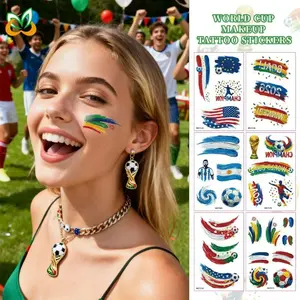 Hot Sale World Cup Fan Essentials: Vibrant Soccer Temporary Tattoos & Face Paint Stickers for Sports Parties & Stadium Cheer - Official Tournament Style