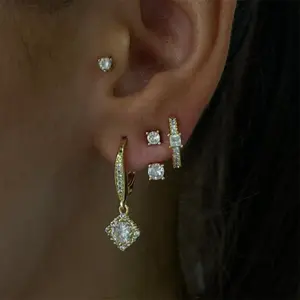 EVRY JEWELS Gold or Silver Plated Women's Hypoallergenic Princess Earrings