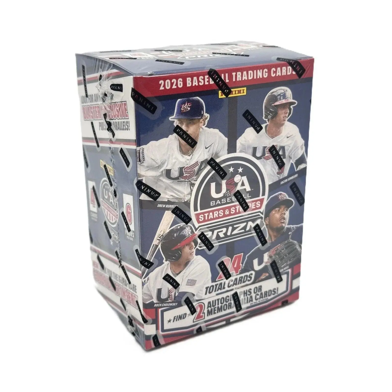 2026 Panini USA Stars and Stripes Prizm Baseball Blaster (2 Auto or Mem)