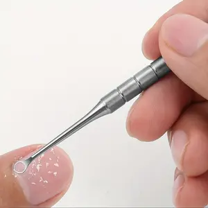 High-End Silver Color Stainless Steel Nail Pusher, Wearable Nail Tool, Dual-Head Ring-Shaped Pedicure Pusher, Professional Use