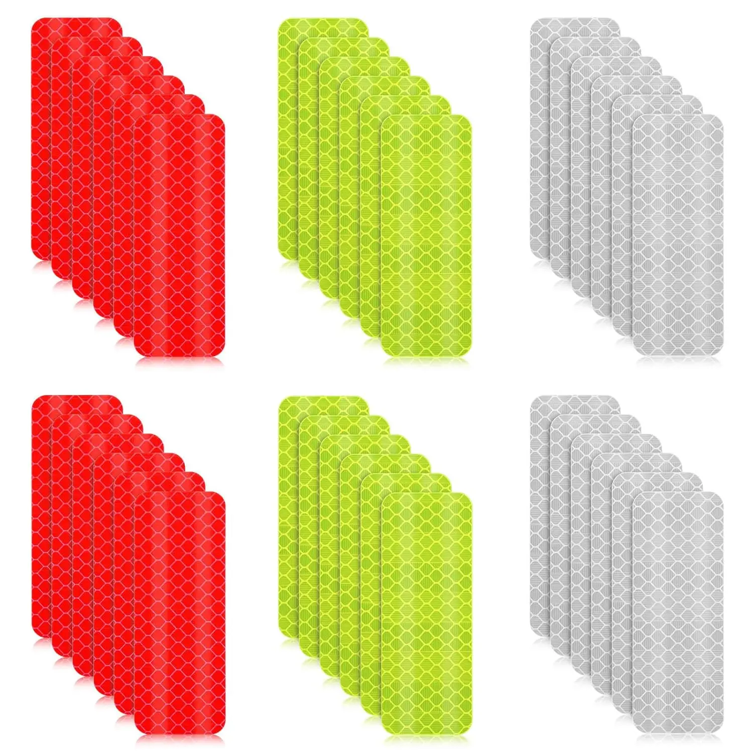 30 Pcs Reflective Stickers, Warning Safety Reflective Sticker, 1.18 x 3.25 Inch Waterproofs Night Visibility Sticker for Bicycles, Motorcycles, Clothing, Trailers, Helmet