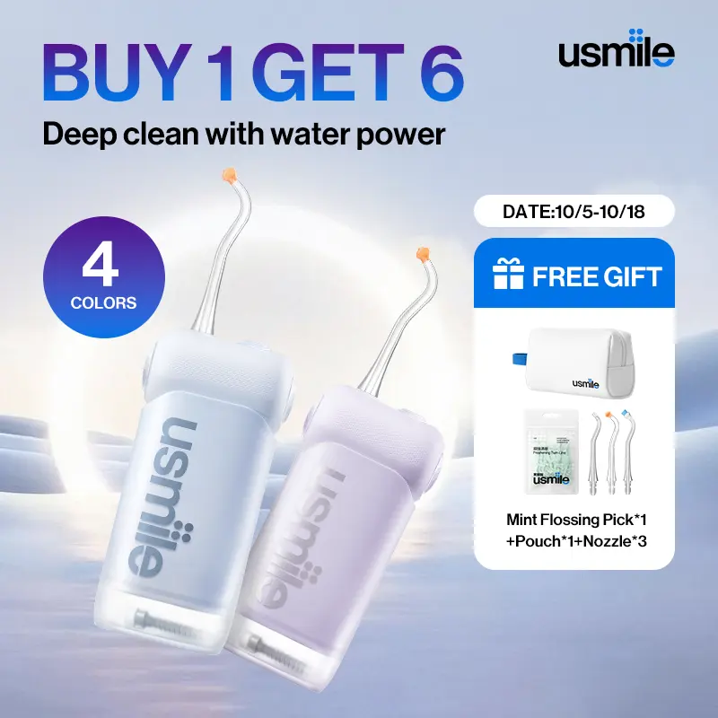 [Hot] usmile C10 Cordless Water Flosser - 99.99% Plaque Removal, Guiding Nozzle, 4 Modes, 95-Day Portable Battery Life, Water Floss Cleansing, Dental Care, Rechargeable Reusable Care Oral Irrigators, Rechargeable Reusable Oral Irrigators, Oral Plaque