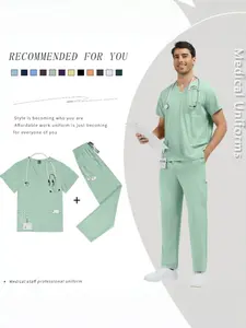 Men's Doctor Hand Brush Set Multiple Sizes Scrubs Uniform Workwear Breathable Suit For Doctors Menswear Clothes Surgical Scrubs Set