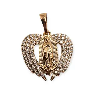 La Guadalupana Virgen Maria 18K Rose Gold Plated Pendant
