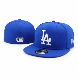 New Era Los Angeles Dodgers 59FIFTY Fitted Cap (Size 7 1/2) – Royal Blue Flat Brim Baseball Hat Embroidered LA Logo Streetwear MLB Cap for Men Women