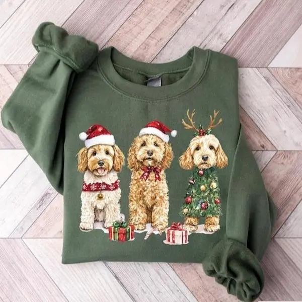 Christmas Dog Sweatshirt, Christmas Goldendoodle Shirt, Doodle Mom Crewneck, Goldendoodle Mom Tee, Christmas Dog Lover Gift