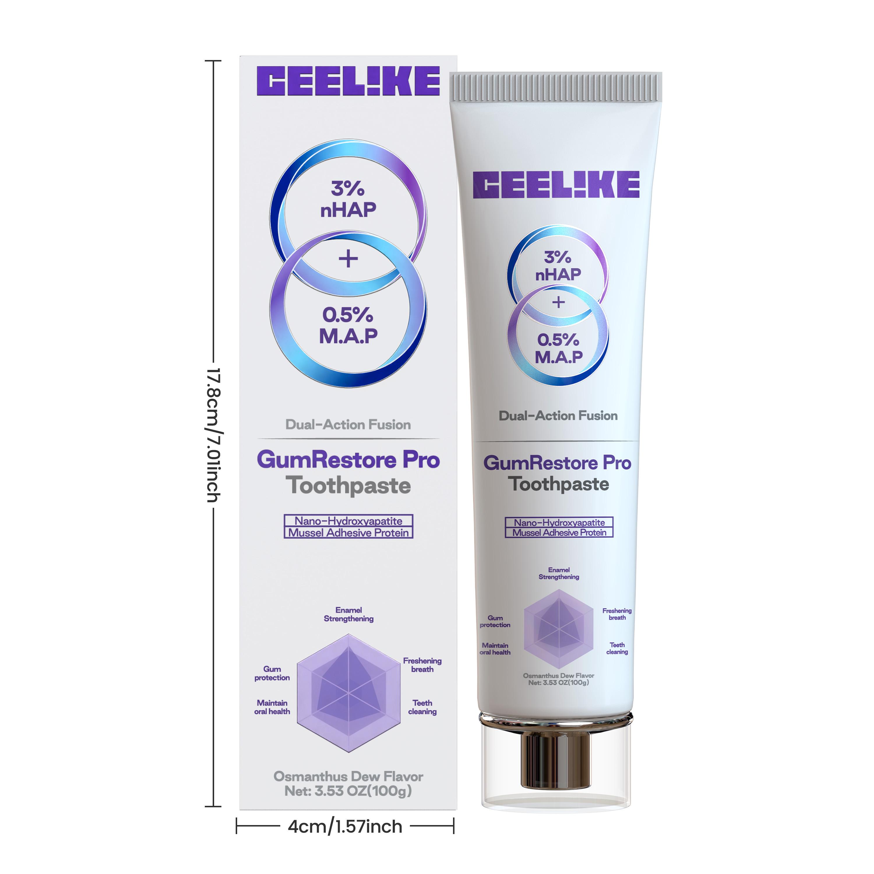 CEELIKE GumRestore Pro Toothpaste - 3% nHAP & 0.5% M.A.P - Gentle Formula for Enamel Health & Natural Shine - Osmanthus Dew Flavor - 3.53 oz