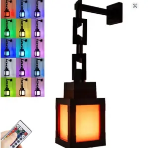Minecraft Lantern Night Light with 15 Colors Remote, Dimmable Gamer Bedroom Decor, Adjustable Wall and Ceiling Mount，#Minecraft #MinecraftDecor #GamerNightLight #MCGift #GameRoomDecor #LanternLight #GamerGift