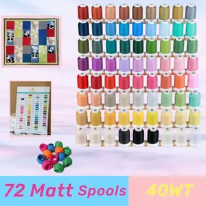 100% Frosted Matt Embroidery New brothread Machine Thread Multiple Spools 40WT Each Spool 500M (550Y) Suitable Weight Resistant Fade Frosty Matting Polyester Color Chart, mothersdaygift