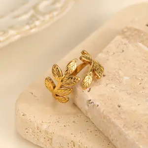 Adjustable Olive Leaf Ring Adjustable Nature Inspired Band Palestine Olive Leaf Ring Olive of the Land Ring Gift for Women Luxury Jewelry