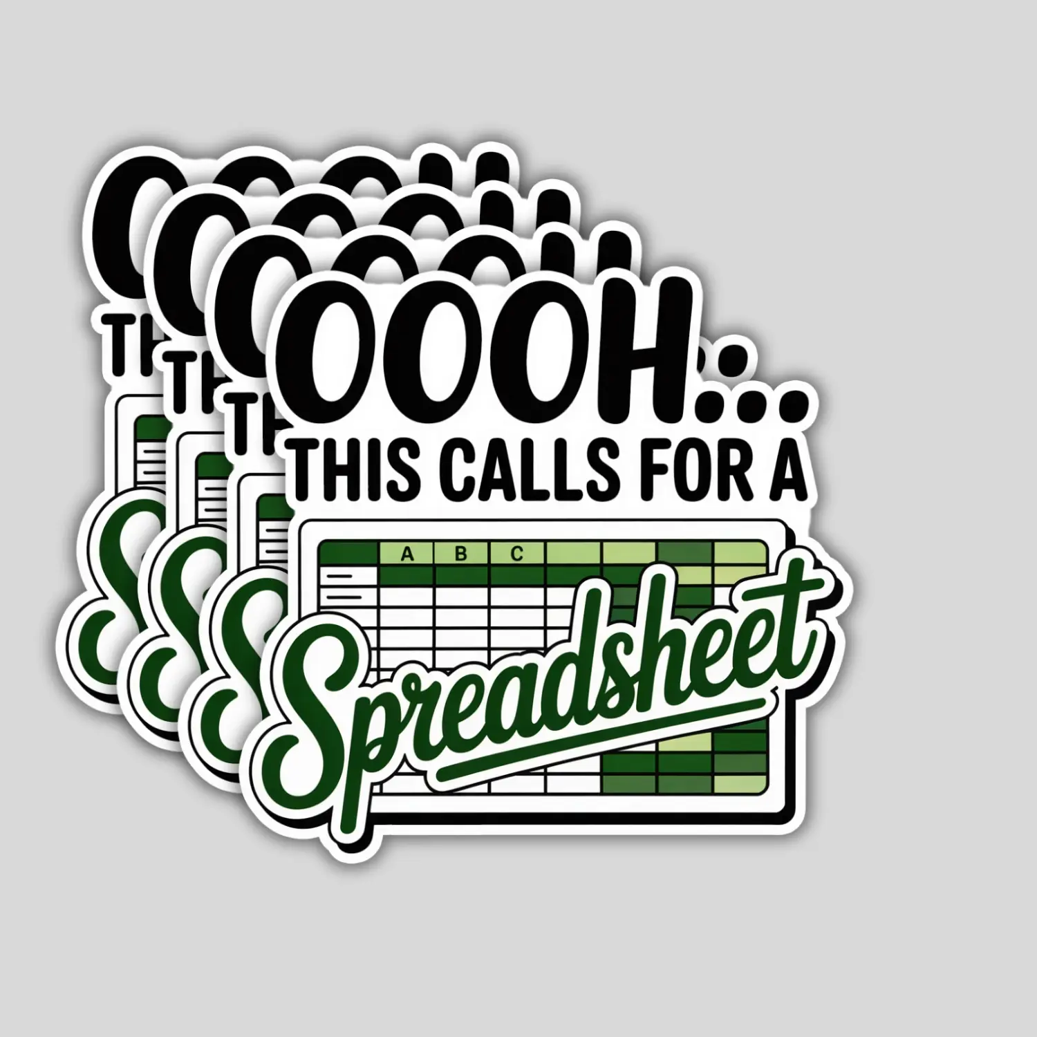 4 Pack of Funny Spreadsheet Stickers: Accountant & Office Humor - Waterproof Vinyl Decals