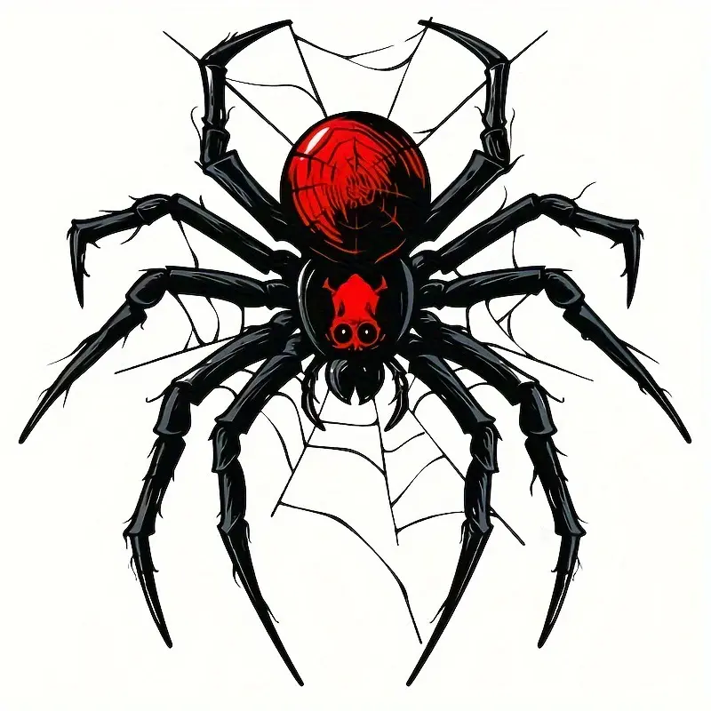 3D Aggressive Spider Design Custom Chrome Finish Metal Emblem Badge - Premium Long Wearing Weatherproof Peel&Stick Graphic Decal for Automotive-Motorcycle Exterior Decoration Accessories, Car Accessories