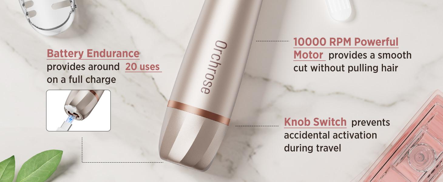 Portable Rechargeable Hair Removal Kit for Women - 2 in 1 Electric Razor for Face, Body, Leg, Bikini, Underarm & Arm - Brush Shaver Trimmer