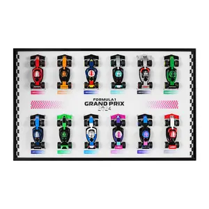 【Car Not Included】Display Frame Compatible with Collectible Race Cars 71049 – Holds 12 Cars – Wall Mount or Tabletop Display Case for Kids & Adults