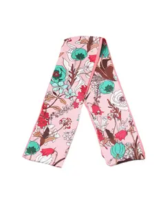 Spring Long Thin Scarf-Pink Floral