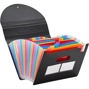 A4 Expandable File Organizer 25 Pocket Accordion Folder Multicolor Large Capacity Document Storage with Extendable Cover Office Supplies