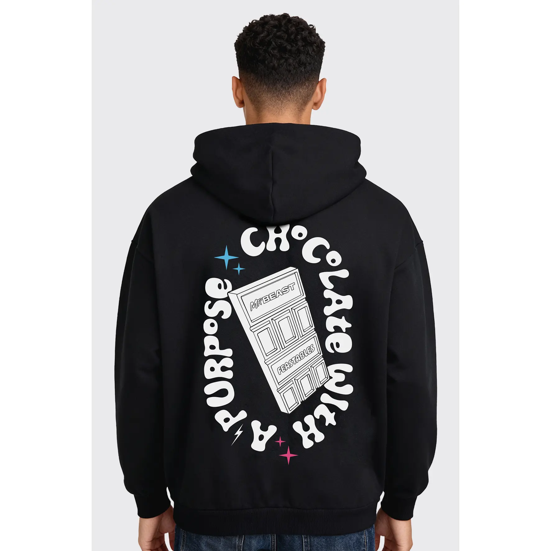 Feastables Retro Hoodie - Black