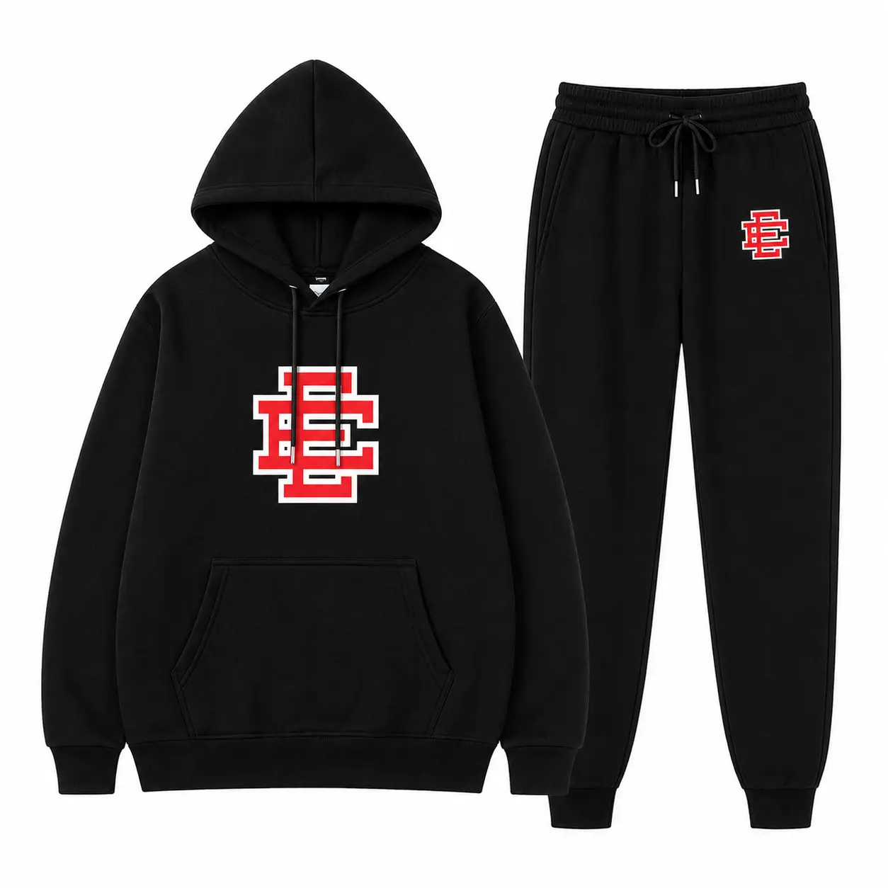 Eric Emanuel Inspired Hoodie Set, Premium Cotton Blend Tracksuit, Unisex Pullover Hoodie & Jogger Sweatpants, Streetwear Outfit