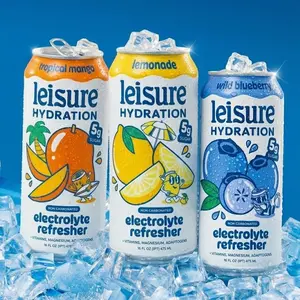 Leisure Hydration Electrolyte Drink Variety Pack - 12×16oz Cans | Delicious Low Sugar Beverage with Magnesium & Ashwagandha for Mood & Stress Support | Caffeine Free Energy Drink