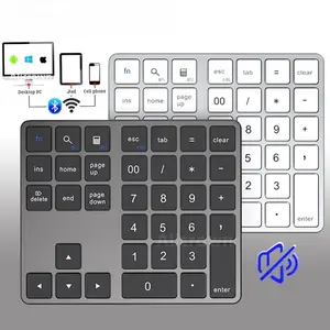 35 Keys Dual Bluetooth Number Keyboard 2.4G Wireless Pad Thin Rechargeable Keypad for PC iOS Android Windows with Aluminum Alloy Casing Long Battery Life USB Aluminium Automatic Reconnection Ergonomic Design - Charging - Device, Digital