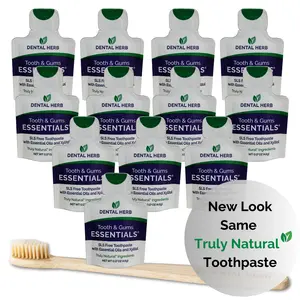 Essentials Toothpaste Minis - (12 pack) Fluoride-Free, Antimicrobial and SLS-free for superior oral health