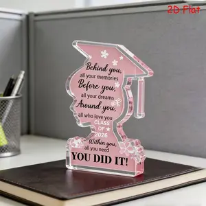 Class of 2026 Graduation Decor Acrylic Plaque Sign Inspirational Senior Keepsake College Grad Gift for Her Novelty Desk Decor