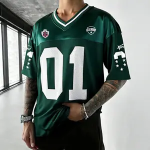 Men's Summer Sports Casual Trendy Music Festival World Cup Y2K Jersey Short Sleeve Top, Fitted Long H-Type Silhouette