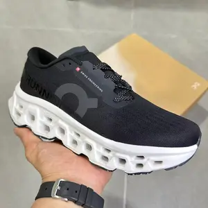 Collectible Street Style Casual Runners - Sleek Black & White, Breathable Mesh Sports Sneakers