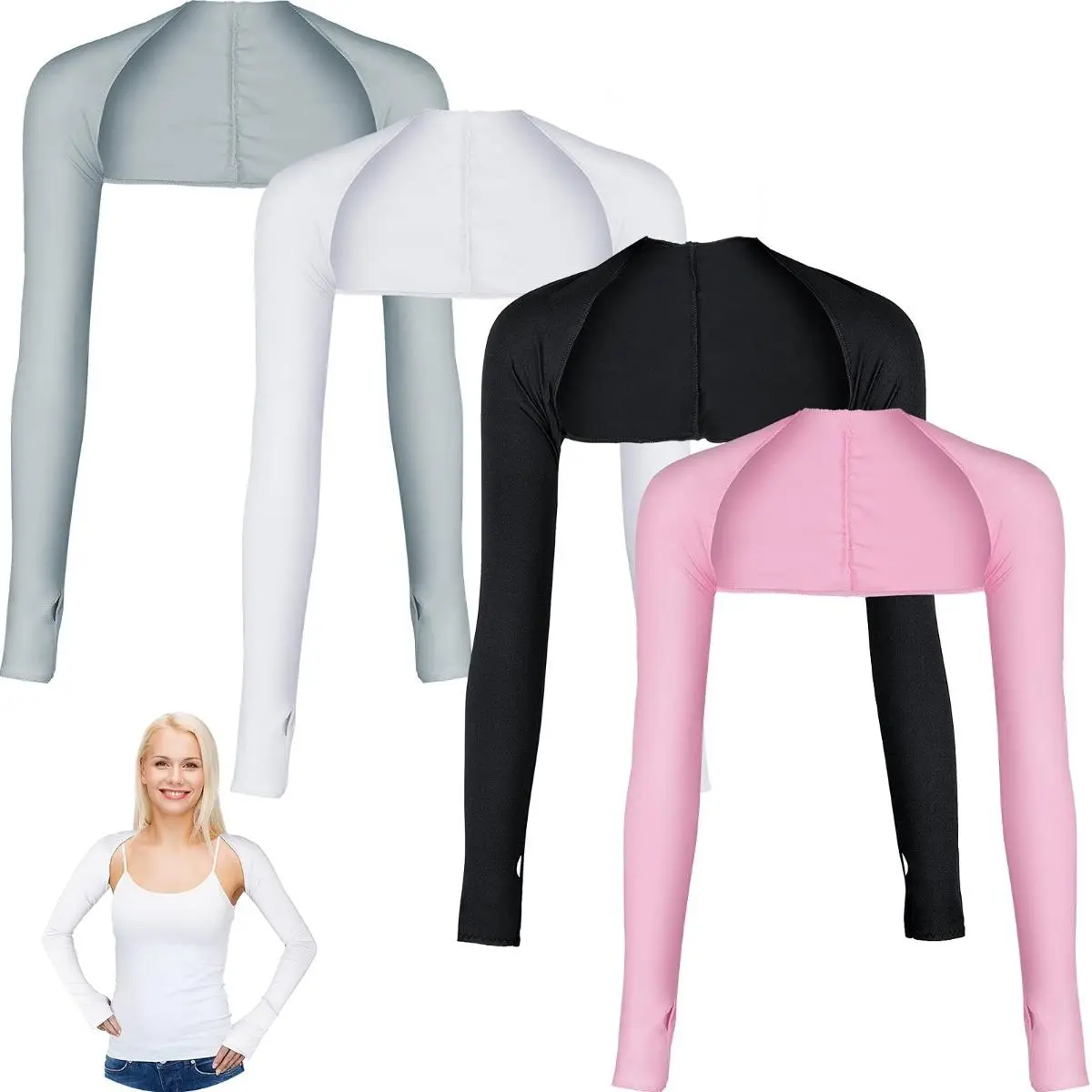 4-piece Set of UV Protection Sun Protection Cooling Capes, Elastic Compression Arm Sleeves, Golf Sports Summer Cooling Sleeves, Sun Protection Cooling Capes, Ice Silk, Sleeves Arm Cuffs Arm Shaper