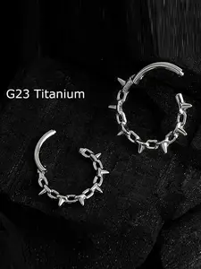 Astm F136 Titanium Nose Ring Hoop, 16g 8mm & 10mm Sizes, Ideal for Daith, Septum, Cartilage Piercings, Durable Jewelry Accessory, Body Piercing Jewelry, Nose Rings Hoops