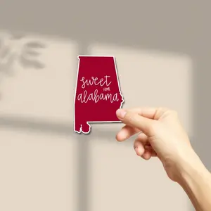 Retro Charm Sweet Alabama Self Adhesive Sticker, Sticky-Back Photo Sticker for DIY Scrapbooking, Self Adhesive Stickers