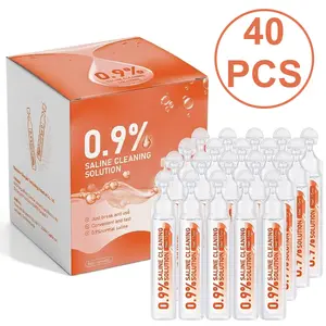 40 pcs of sterile saline solution ,0.17 oz Each , Sterile Saline Solution - Gentle Solution for Healing Wounds & Piercings - Beauty & Personal Care