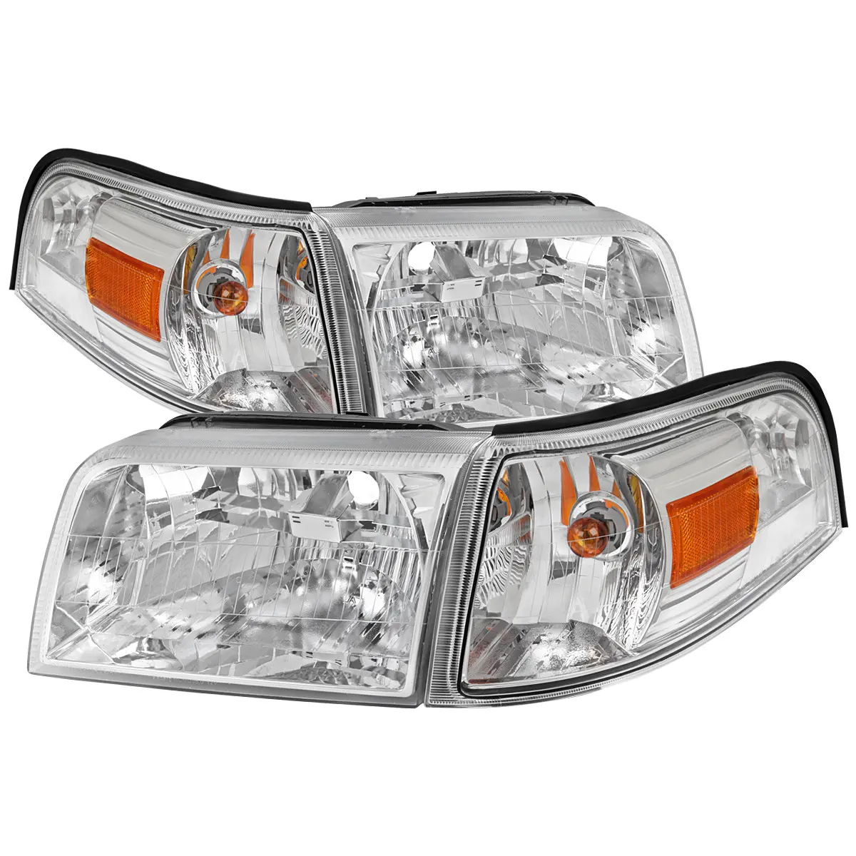 SPEC-D TUNING 2006-2011 Mercury Grand Marquis Factory Look Headlight Assembly, Chrome Headlights, Corner Lamps, Boxed New Replacement Car Lights