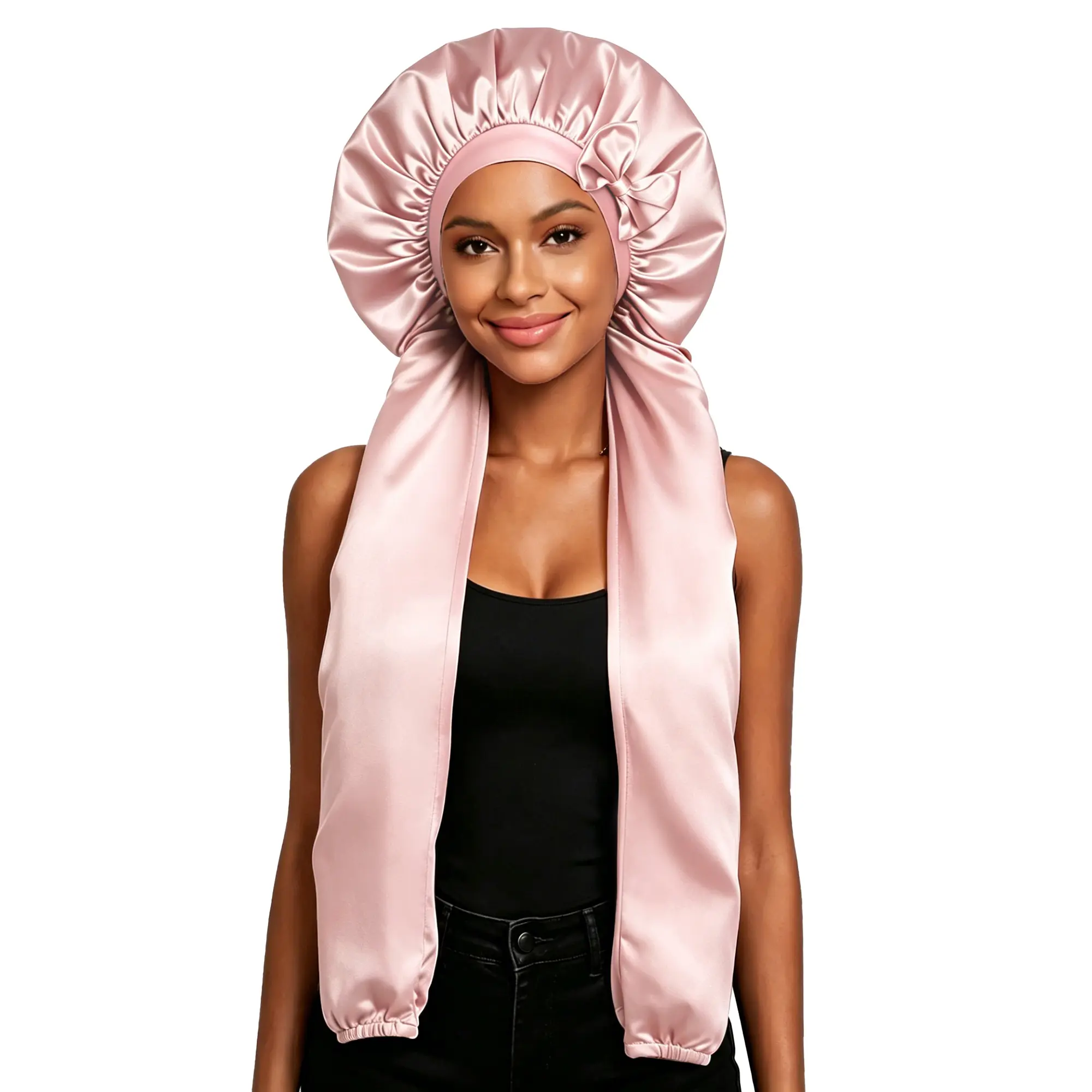 SeSe Code Double-Layer Satin Anti-Frizz Sleep Bonnet, Hair Protection Cap Preserve Hairstyle for Long Curly Braids