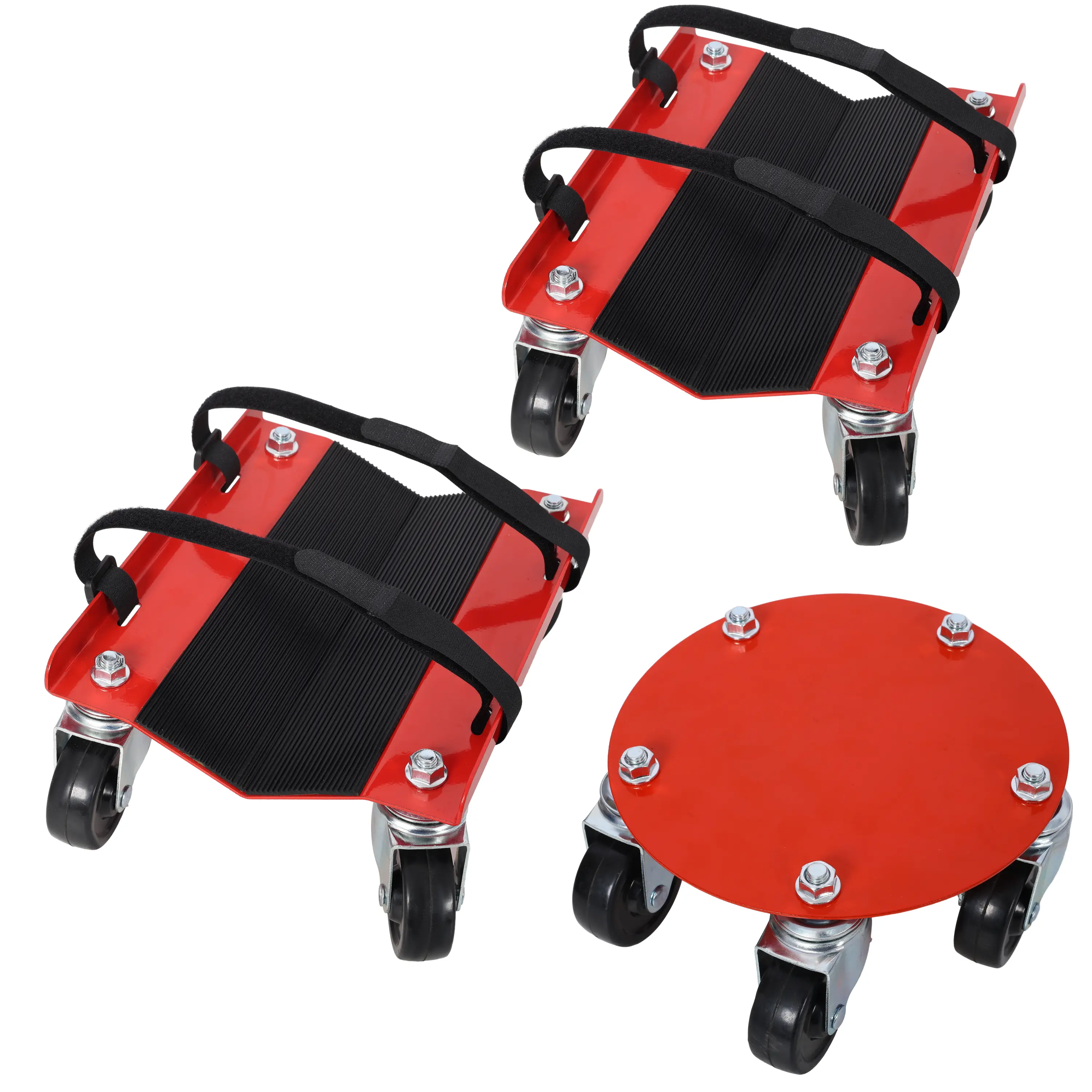 DONEXT Heavy Duty Snowmobile Dolly Trolley, 1500lbs Capacity V-Slide Design, 2.5" Swivel Casters, Rubber Pads for Ski Protection, 2 Pairs with Bulldog Hitch Cart (Automotive Car Repair Sheet Metal Tool), Heavy Duty Trolley