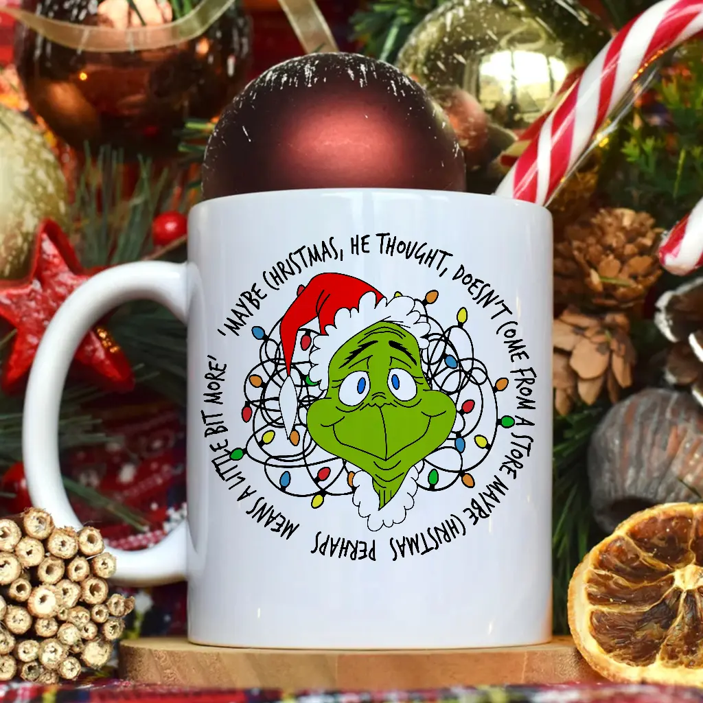 G.rinch Christmas Coffee Mugs 11oz & 15oz - Cozy Up This Holiday Season