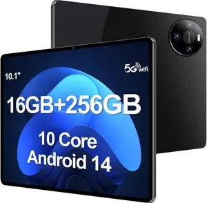 Tablet 10.1 inch Android 14 Tablets, 16GB RAM 256GB ROM,16MP+32MP Camera,10 Core Tablet PC, Smart-K Dual Speakers, 2560 * 1600 HD Touch Screen,10000mAh, GPS, WiFi MIX4 (Black)