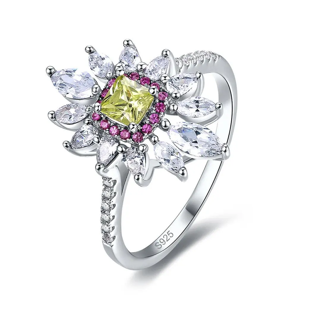 925 Sterling Silver Sunflower Ring - Personalized, Casual, Geometric, Elegant Sunflower Design, Daily Wear, Ideal for Gifting