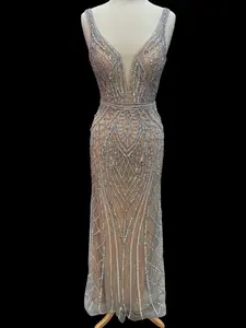 Nude/Silver Diamond Dress