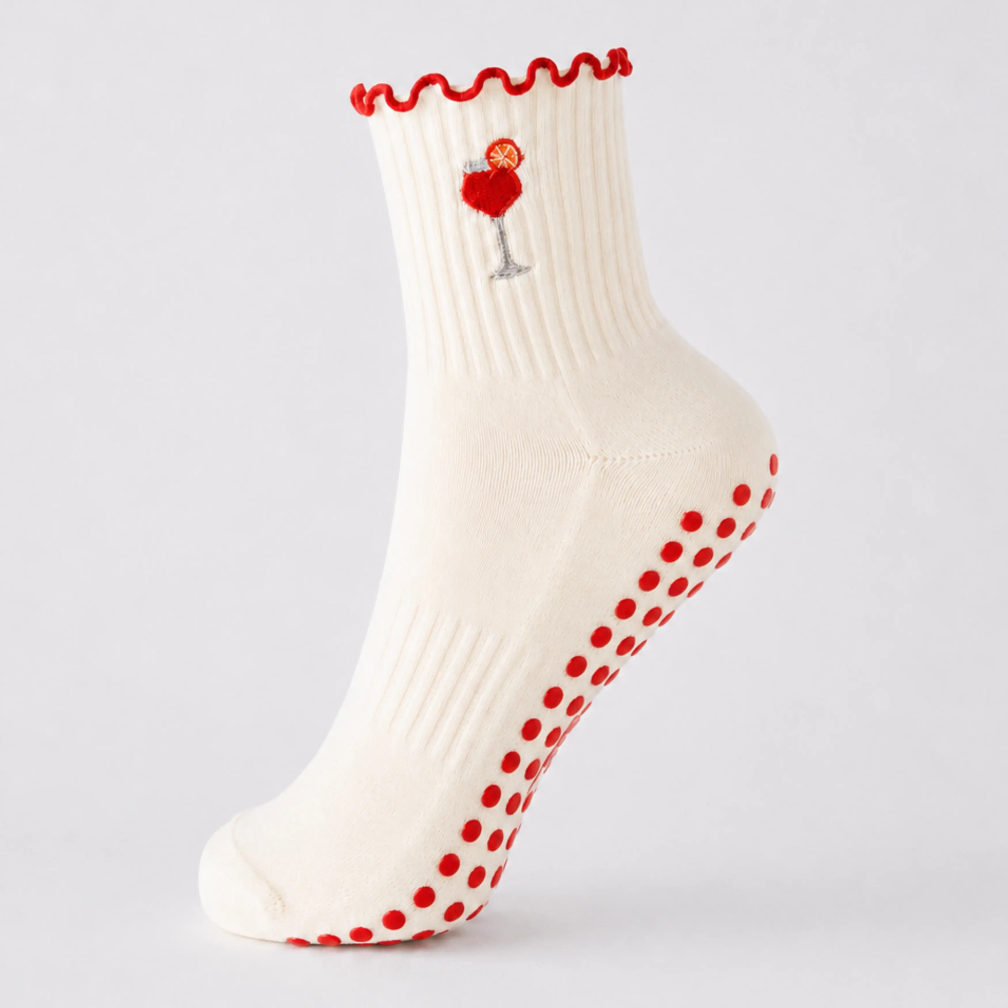 The Aperol Sock - Women’s Soft Non-Slip Grip Socks - Breathable, Sticky Sole Socks for Pilates, Barre, Yoga