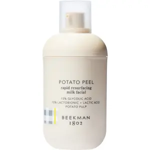 Potato Peel Glycolic & Lactic Acid Milk Facial Peel, Gentle Cleanser for Sensitive Skin, Smoother & Brighter Skin Repair, Fragrance Free, Unscented